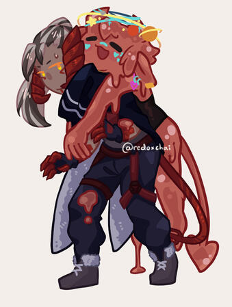 Aisu and Miya reactive PNG commission